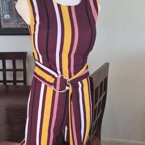 J for Justify Multicolor Striped Jumpsuit Sz small